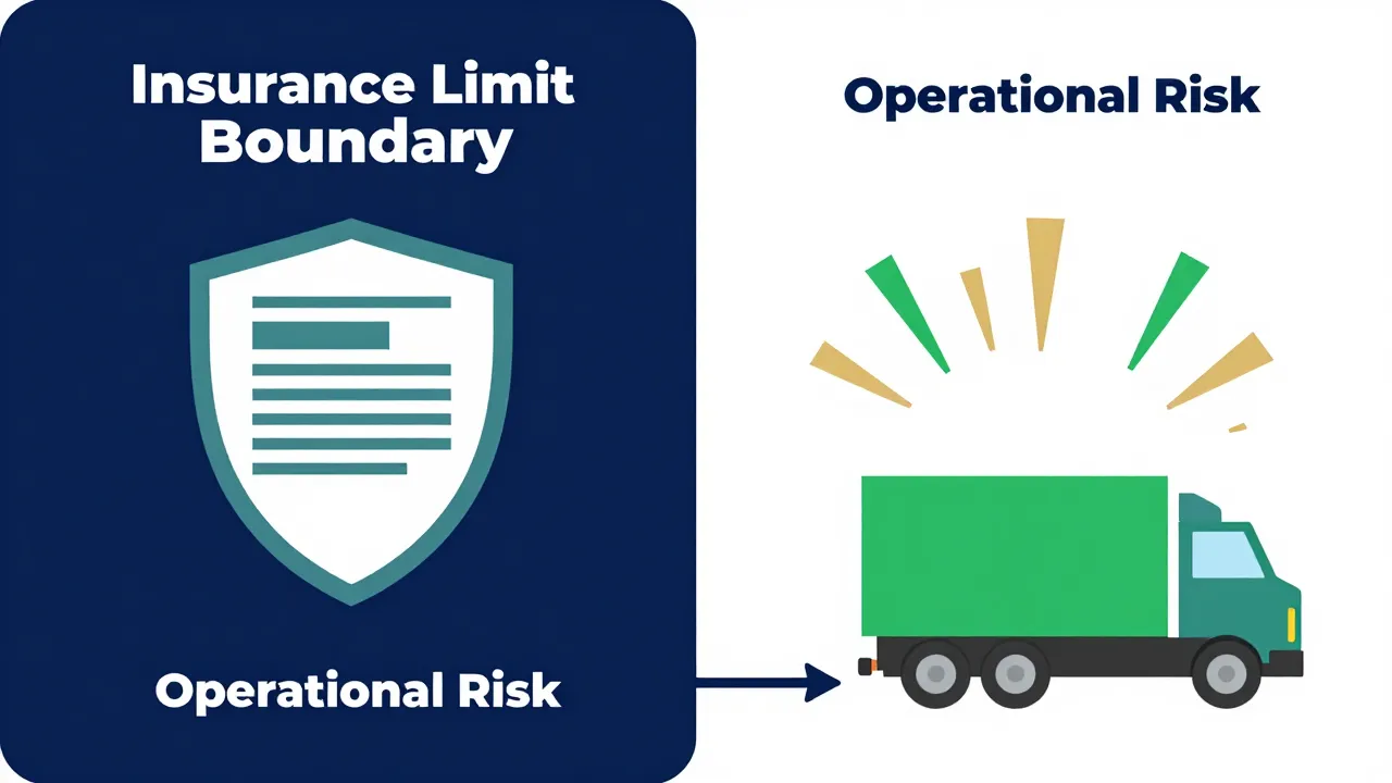 Truck insurance limit boundary diagram showing where insurance responsibility ends and operational risk begins.