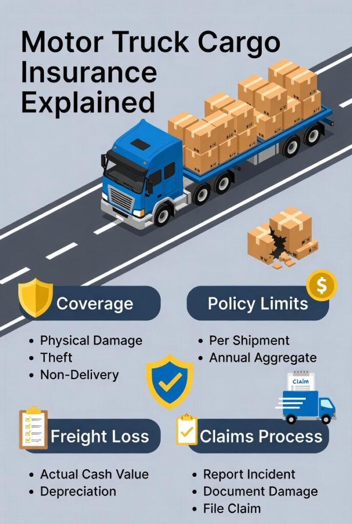 Motor Truck Cargo Insurance: Coverage, Limits, Claims & Freight Loss Explained motor truck cargo