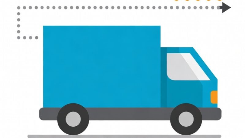 Box truck insurance diagram showing last-mile delivery flow and frequent stop exposure.